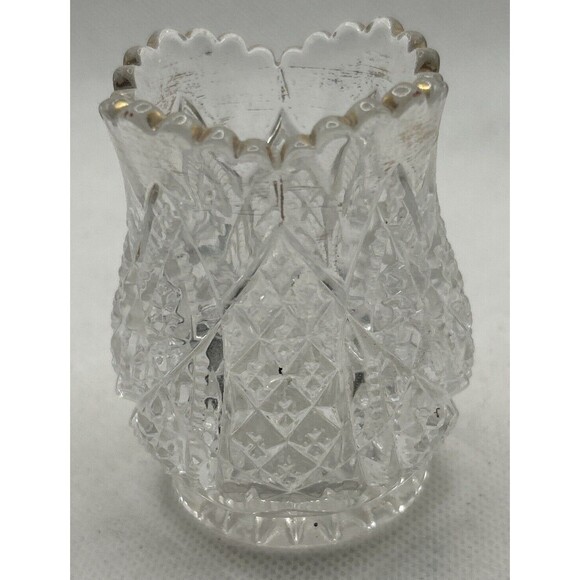 Glass mini flower bud vase 2.5” tall Toothpick Holder Luxury Shabby Chic Cottage - Picture 2 of 5